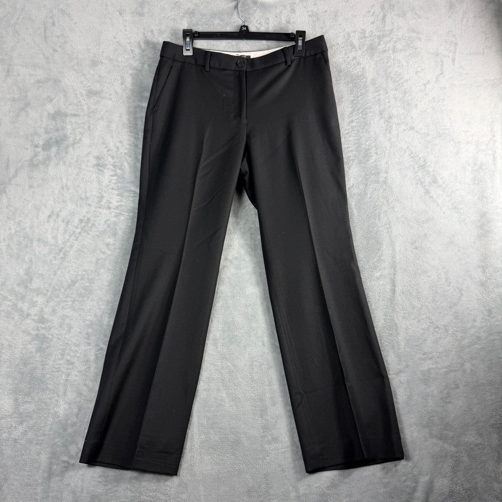 Talbots Womens 8P Black Dress Pants Windsor Curvy Italian Flannel Wool Office